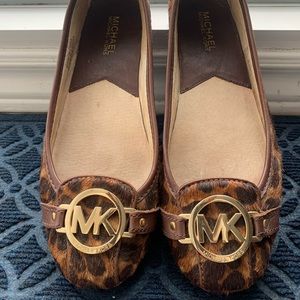 Michael Kors calfhair leopard ballet flats
